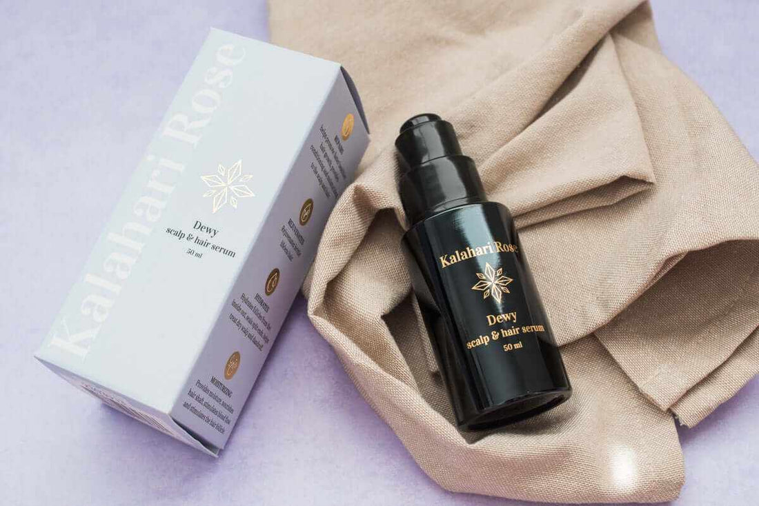 Kalahari Rose Dewy Hair Serum – moisturizing formula for soft, conditioned hair