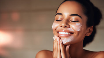Woman applying Kalahari Rose natural face cream – part of a daily skincare routine