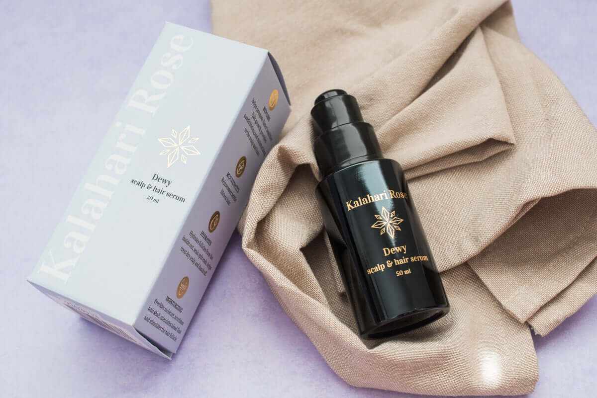 Kalahari Rose Dewy Hair Serum – moisturizing formula for soft, conditioned hair