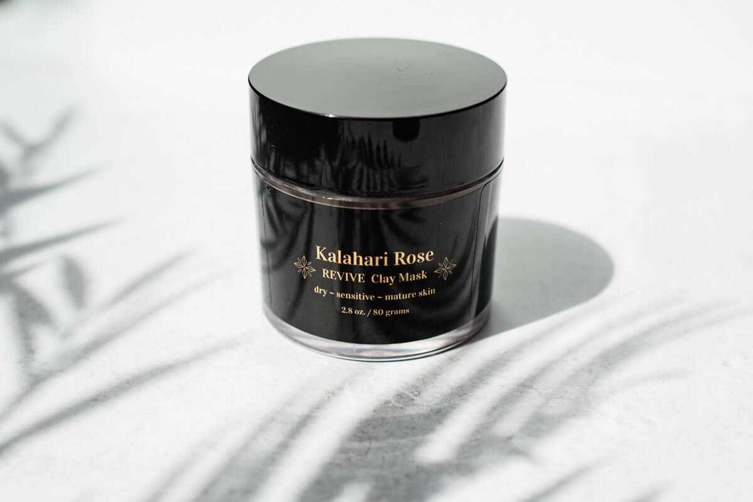 Kalahari Rose Revive Clay Mask jar — natural detoxifying face mask