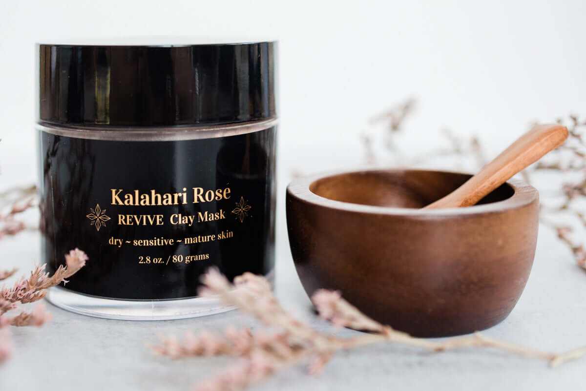Kalahari Rose Revive Clay Mask – pore-minimizing natural clay formula