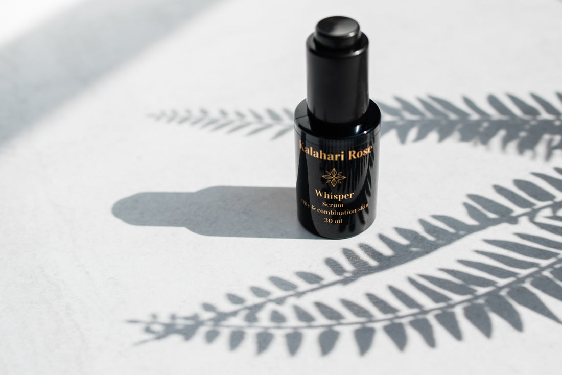 Kalahari Rose Whisper Face Serum bottle - natural glow serum