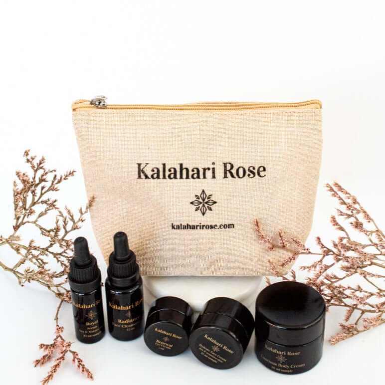 Kalahari Rose Discovery Kit contents – sample bestselling natural skincare products
