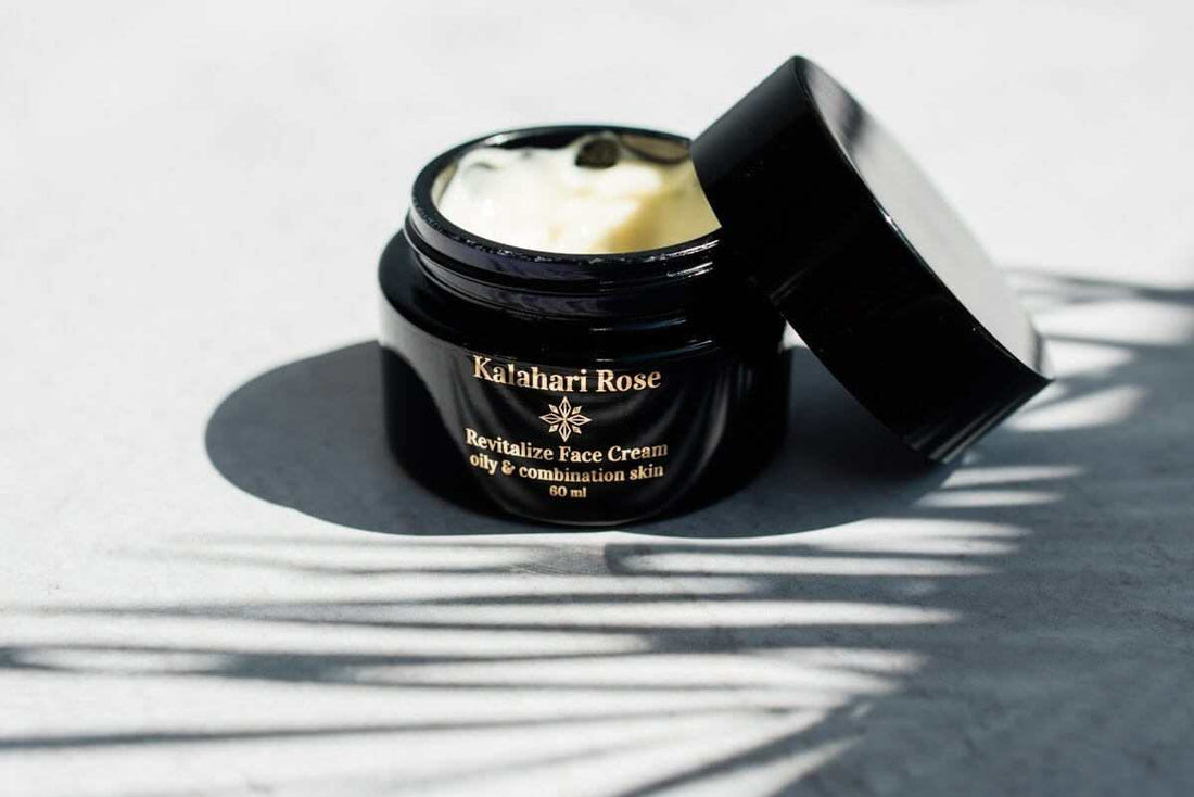 Kalahari Rose Revitalize Face Cream jar for oily and combination skin