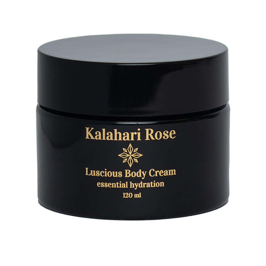 Kalahari Rose Luscious Body Cream jar – eco-friendly natural skincare packaging